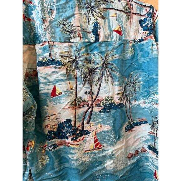 Men’s Y2K Utility Brand Hawaiian Button Up Shirt size L Short Sleeve - Picture 4 of 7